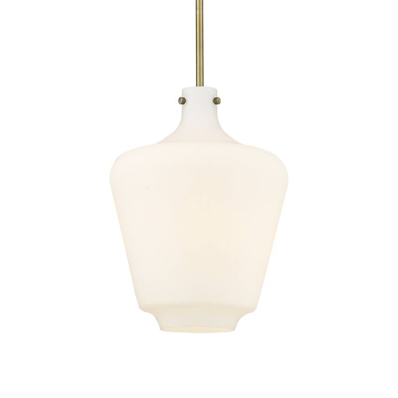 Innovations Lighting 493-1S-16-12 Norwalk Pendant Norwalk 12" Wide - Brushed Brass / Matte White