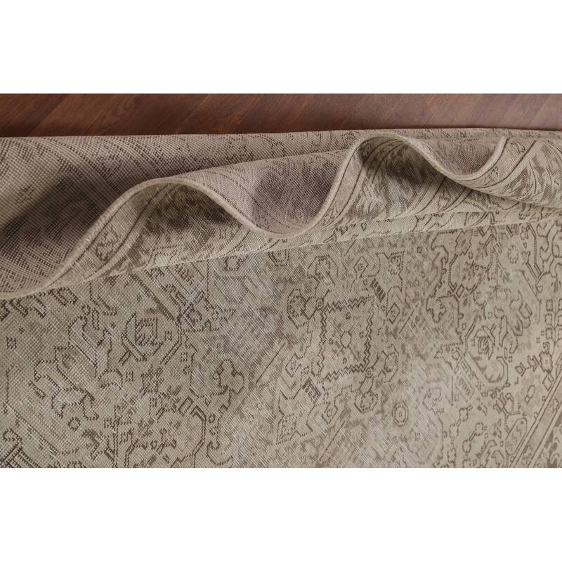 Distressed Tabriz Persian Antique Area Rug Hand-Knotted Wool Carpet - 6'6" x 9'6"