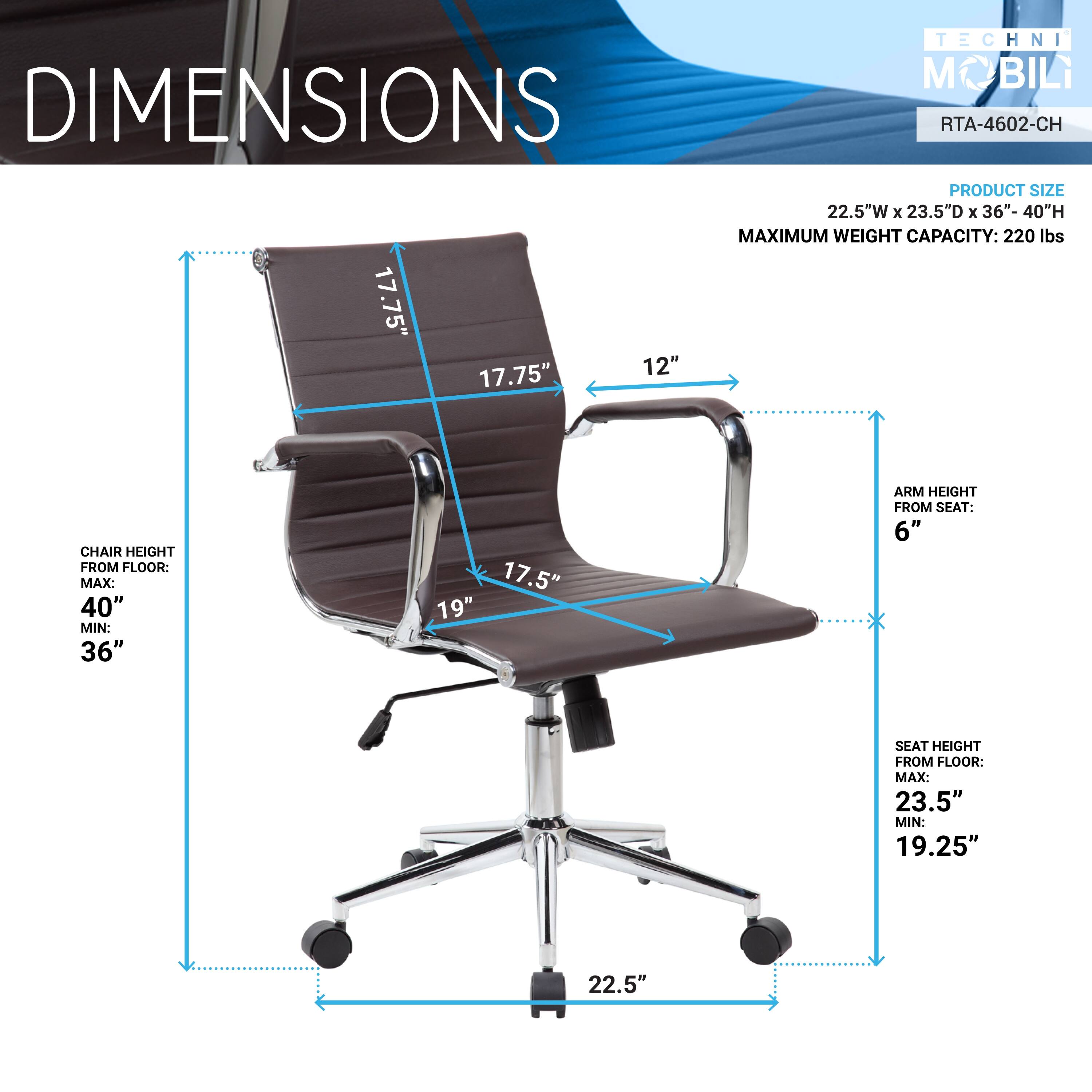 Modern Office Chair Medium Back Executive Desk Chairs with Wheels and