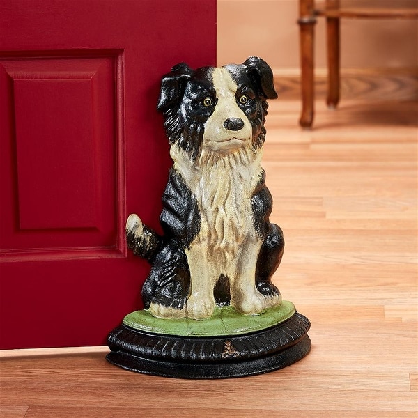 Design Toscano Border Collie Dog Foundry Cast Iron Doorstop Statue. Opens flyout.