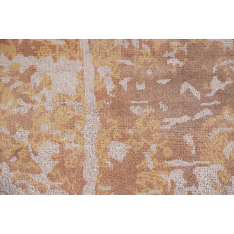 Beige Modern / Abstract Area Rug Hand-Knotted Wool Carpet - 7'11"x 10'1"