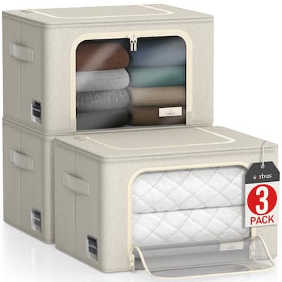 Sorbus Storage Bins and Organizers with Window and Handles - 17" L x 13" W x 13" H