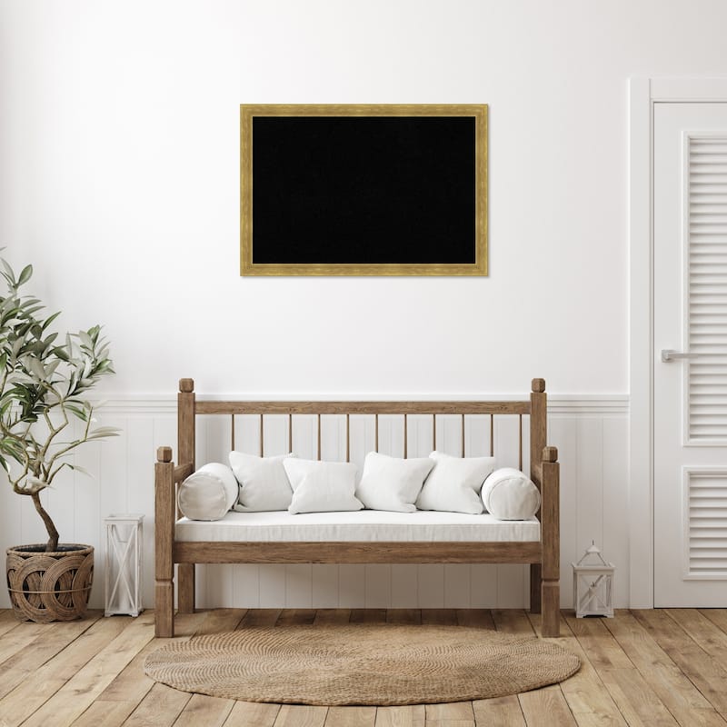 Angled Gold Wood Framed Black Corkboard Bulletin Board, Organization Board, Pin Board