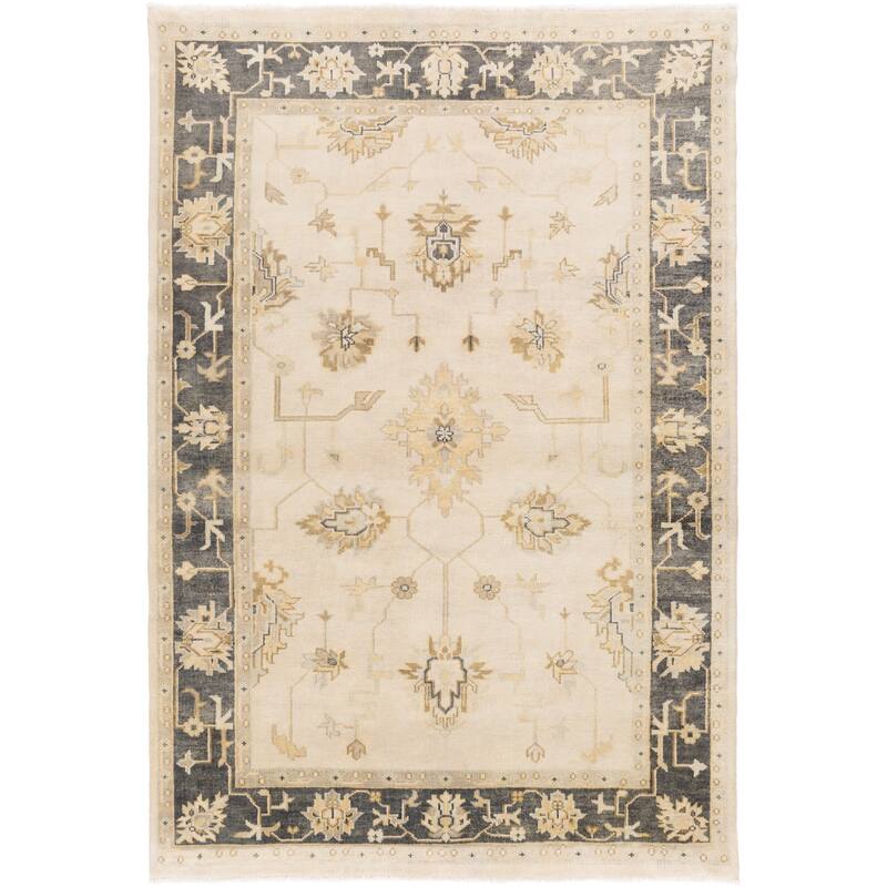 Hand-Knotted Chirstie Floral New Zealand Wool Area Rug - 9' x 13' - 9' x 13' - 9' x 13' - Olive/Beige