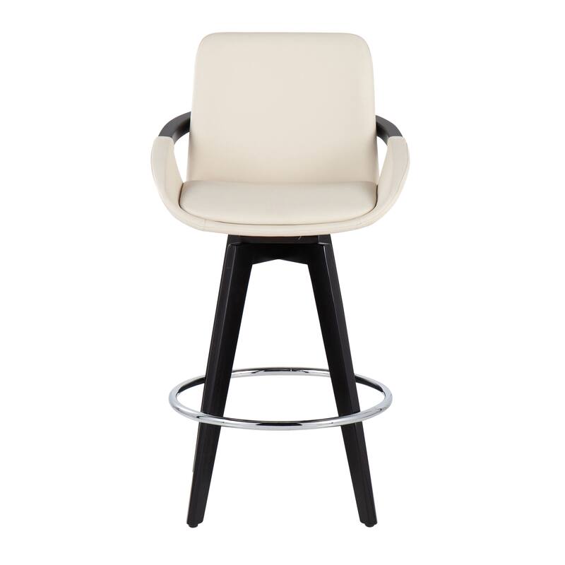 Carson Carrington Pugo Fixed-Height Counter Stool with Black Wood Base (Set of 2)
