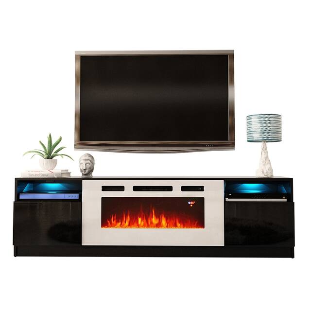 Strick & Bolton Amsden Electric Fireplace TV Stand - Black