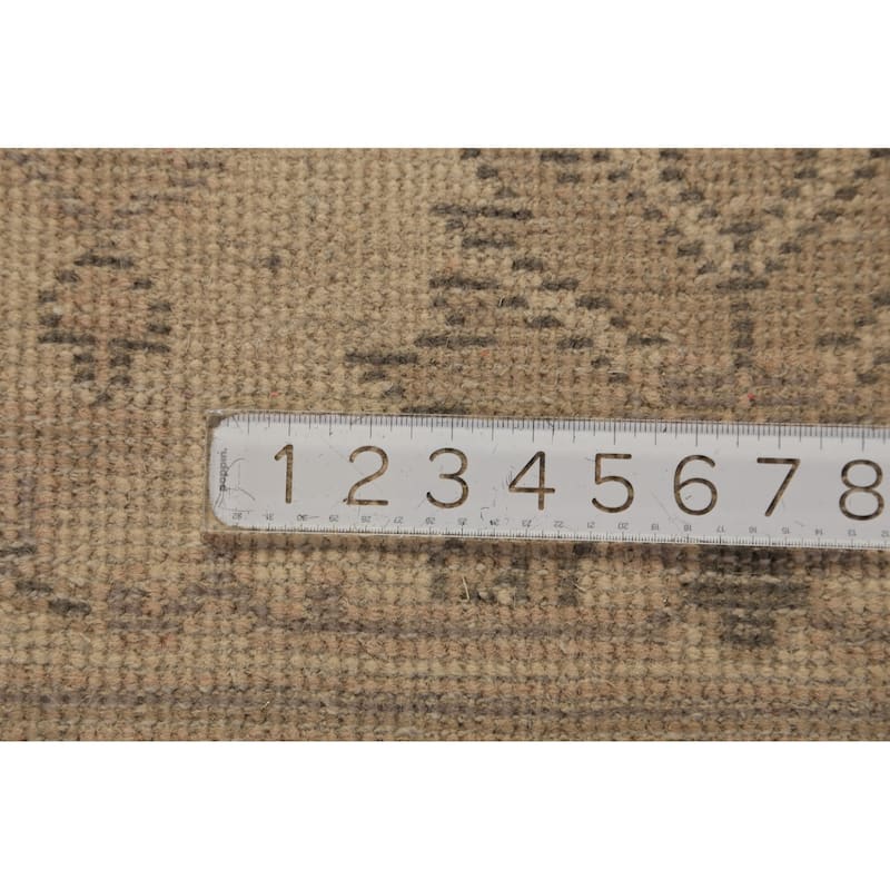 Earth Tone Oushak Indian Rug Hand-Knotted Wool Carpet - 8'0"x 9'9"