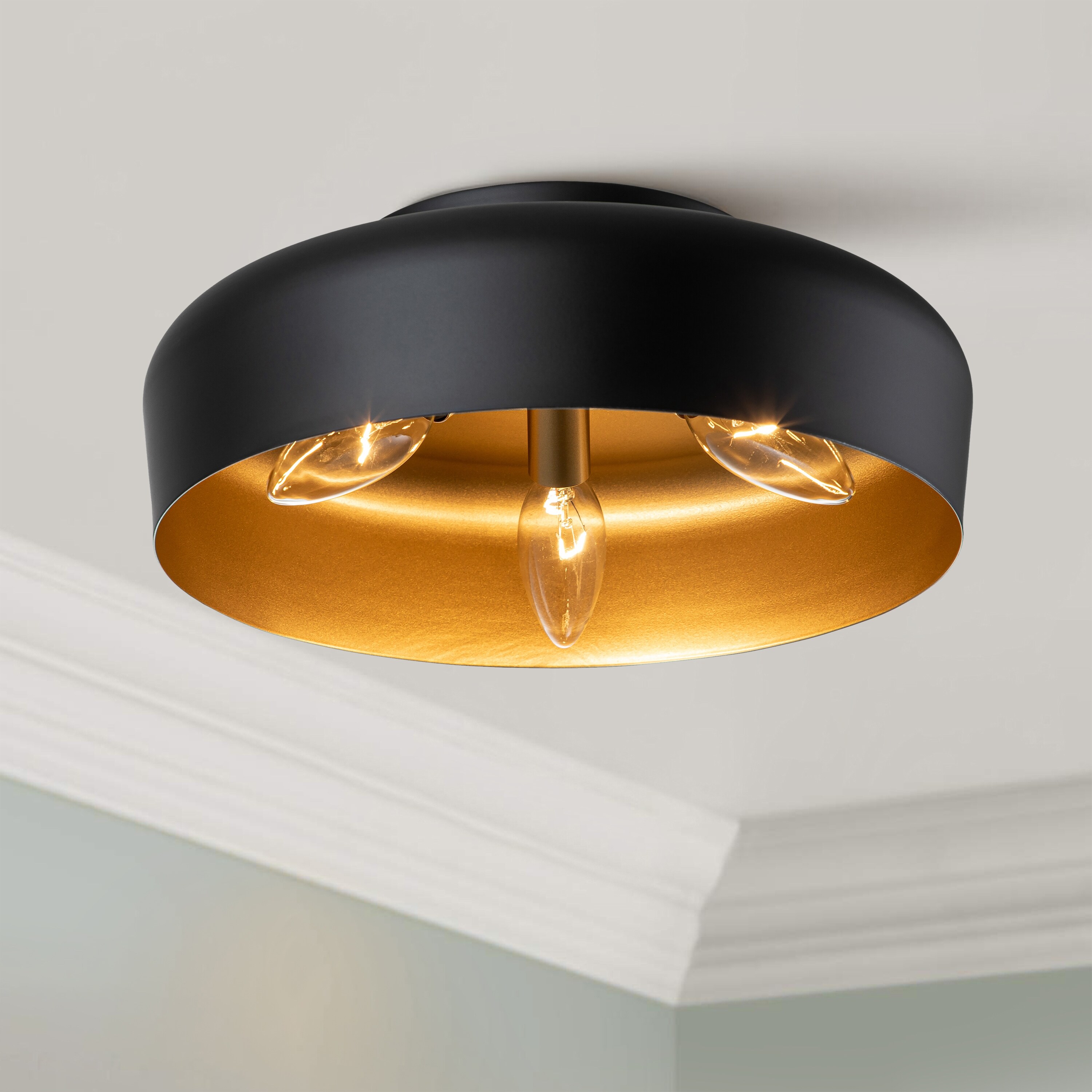 Black and copper flush ceiling light cheap