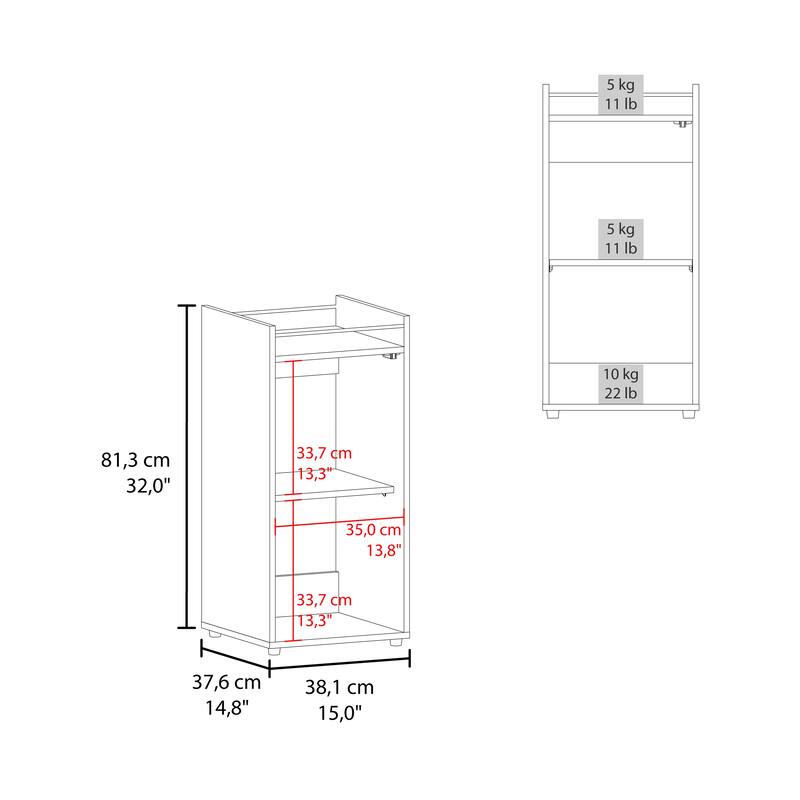 Theba Minibar Cabinet 2 Doors, Open Shelf And Compact Design, Modern Bar Storage