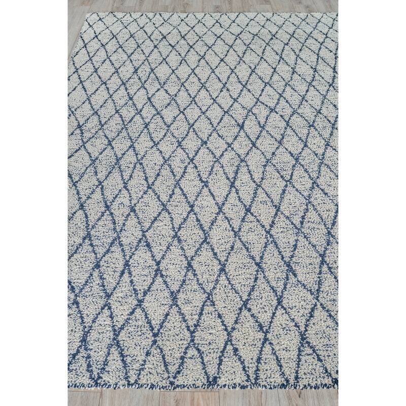Giorgio Indoor Outdoor Reversible Navy/Ivory Area Rug.