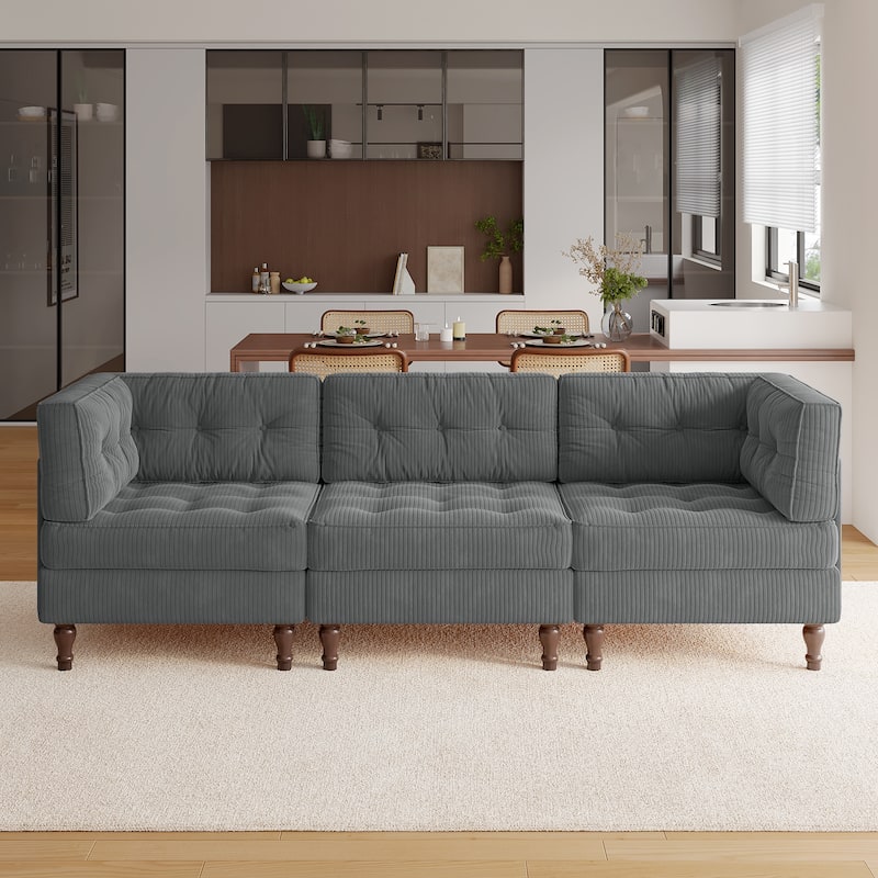 Madison Oversized Upholstered Corduroy Modular Sectional Sofa