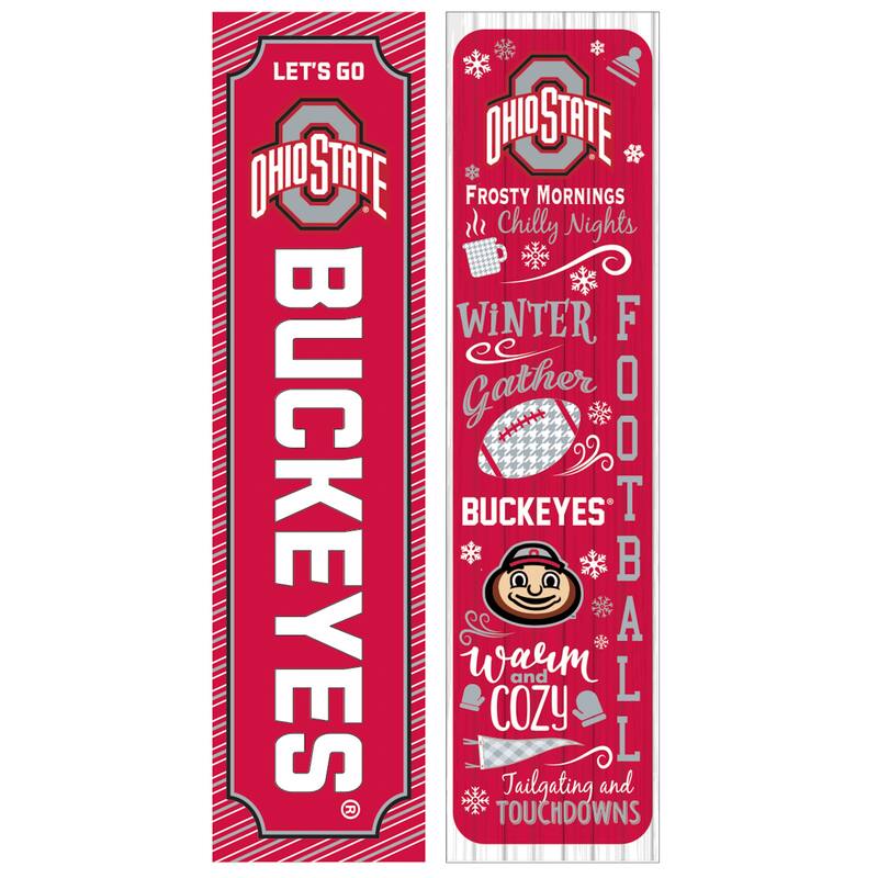 47" Double Sided Seasonal Porch Leaner, Ohio State University - 47" x 11.25"