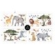 preview thumbnail 4 of 2, Sweet Jojo Designs Jungle Animals Boy Girl Peel and Stick Wall Decal Stickers Art Nursery Decor Set of 4 Green Animal Elephant