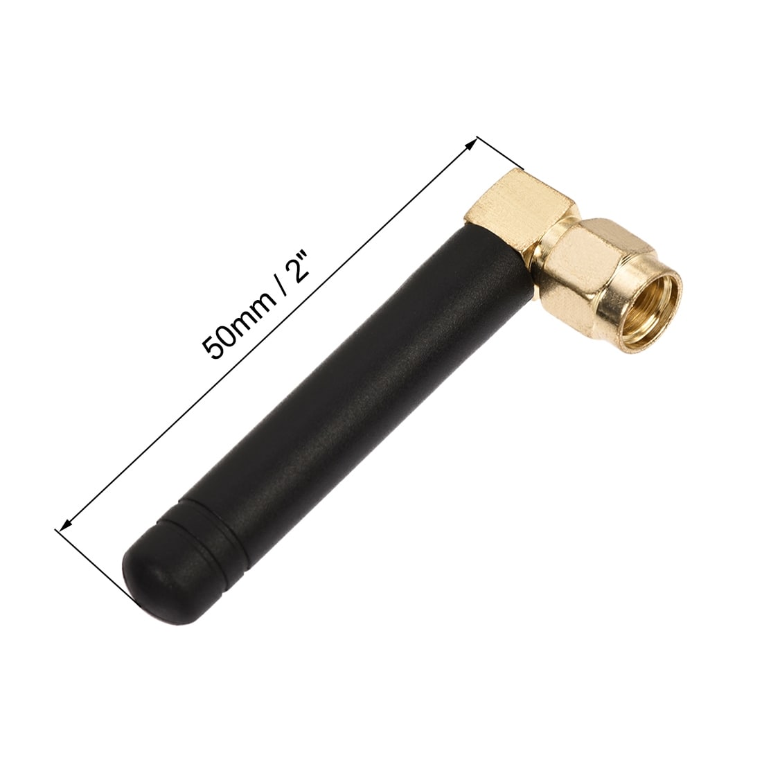sourcing map Mini Antenna 4dBi High Gain 868MHz RP-SMA Male Right Angle Connector Omni Direction Aerial 50mm Length
