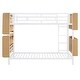 preview thumbnail 7 of 12, 2 In 1 Metal Twin Over Twin Bunk Bed with Storage Bookcase,Kids Bed Design