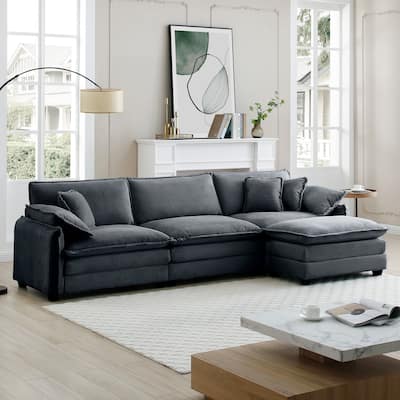 Oversize 3-seater Modular Sectional Sofa Set with Ottoman