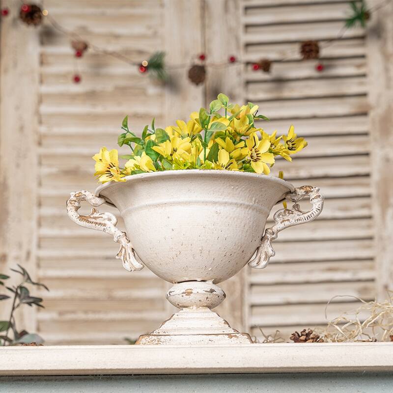 Indoor/Outdoor Double Handle Ceramic Planter for Living Room Garden