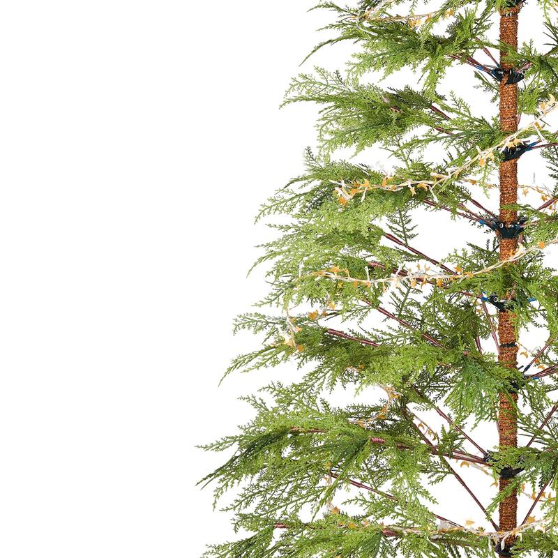 6 Feet Artificial Full Christmas Tree Includes LED Lights and Metal Stand, 612 Tips Full Tree,Xmas Decoration