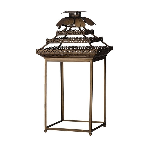 31.5" Antique Bronze Classic Vintage Rectangular Lantern - N/A