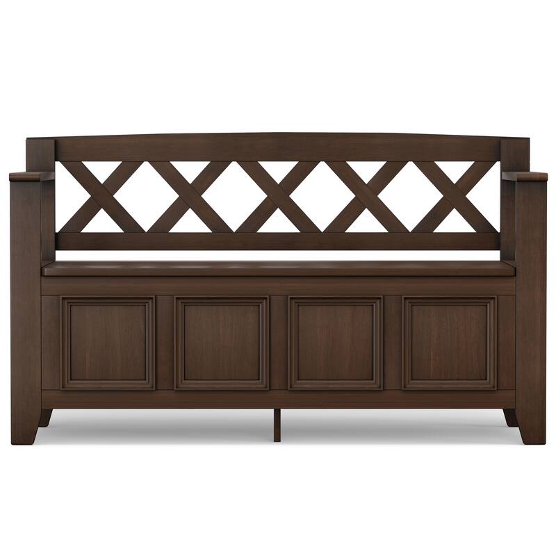 WYNDENHALL Halifax 48 inch Wide Solid Wood Transitional Entryway Bench - 48 Inches wide