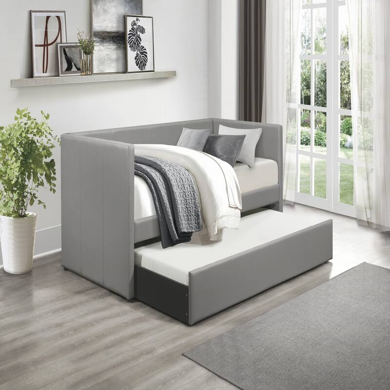Upholstered Contemporary Daybed with Trundle