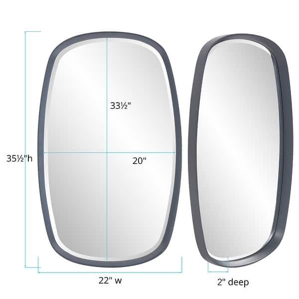 Allan Andrews Rectangular Gray Wood Framed Asher Wall Mirror