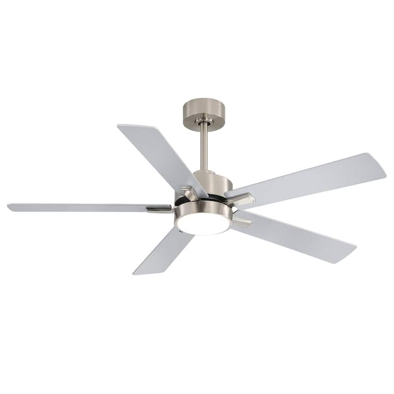52-in Black Color-changing Indoor Chandelier Ceiling Fan with Light and Remote (5-Blade)
