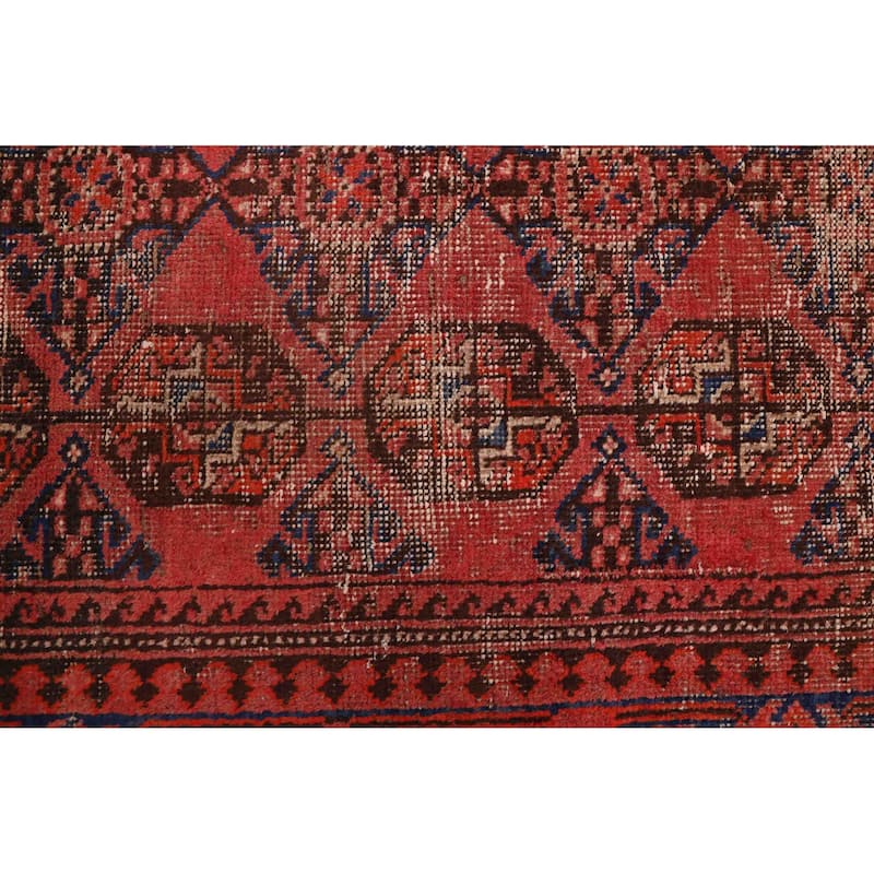 ECARPETGALLERY Hand-knotted Melis Vintage Red Wool Rug - 3'5 x 10'2