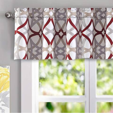 DriftAway Alexander Spiral Geo Trellis Pattern Window Curtain Valance 52 x 14
