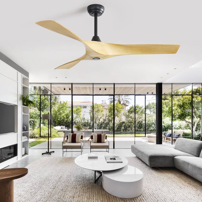 52'' Low Profile Ceiling Fan w/ Remote Control No Light Outdoor/Indoor Farmhouse Bedroom - 52 Inch