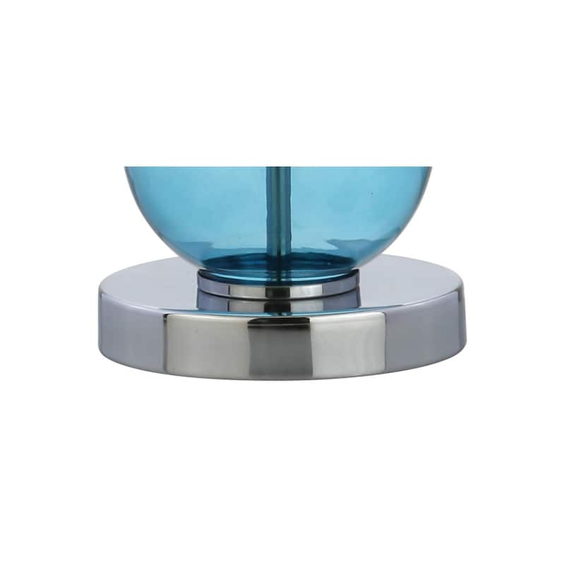 Ella 27" Glass Triple-Sphere LED Table Lamp, Mercury Silver/Chrome (Set of 2) by JONATHAN Y