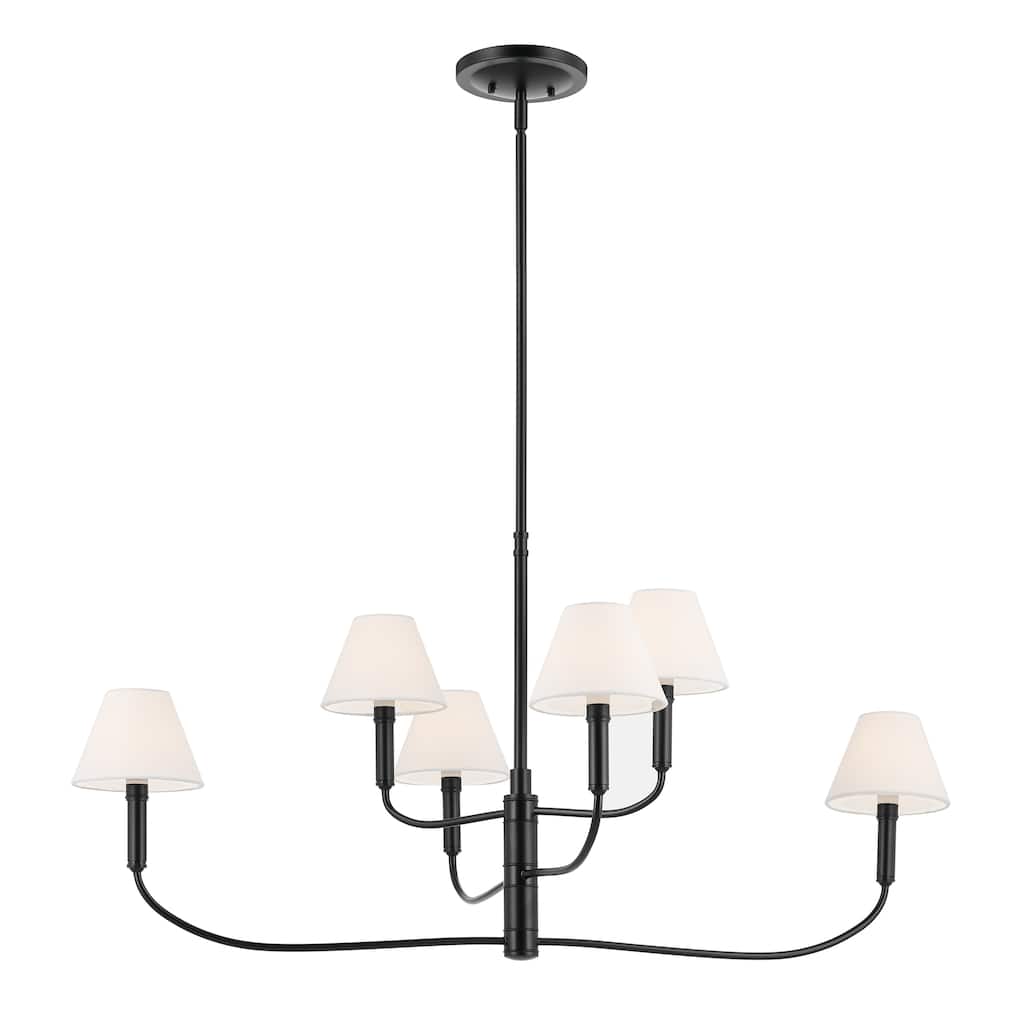 Eadie 41 Inch 6 Light Chandelier in Black