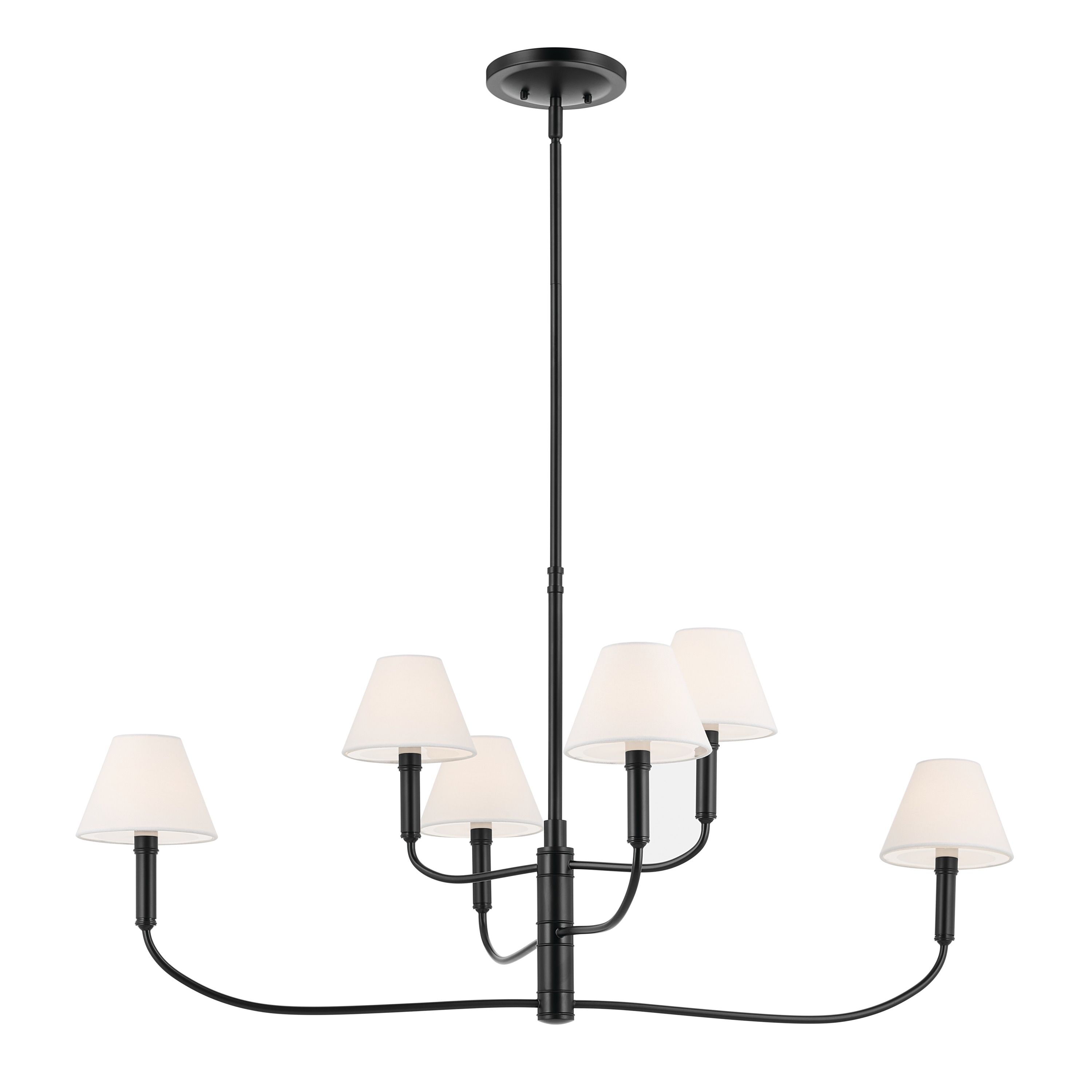 Eadie 41 Inch 6 Light Chandelier in Black