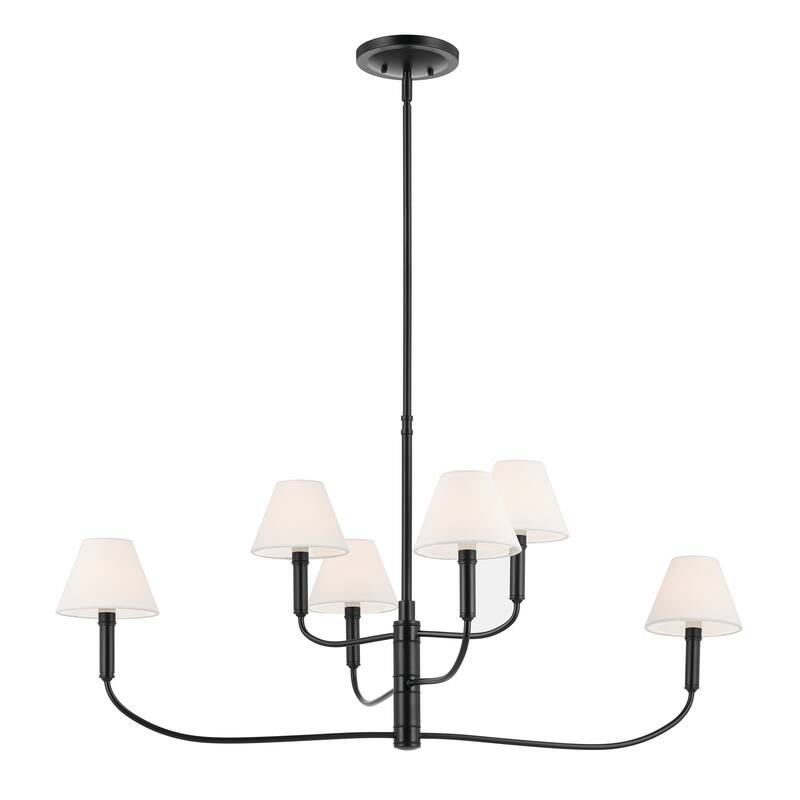 Eadie 41 Inch 6 Light Chandelier in Black