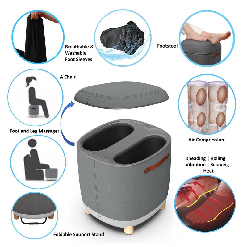 Carepeutic Comfy Home Ottoman Foot and Leg Massage Machine