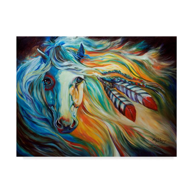 Marcia Baldwin 'Breaking Dawn Indian War Horse' Canvas Art