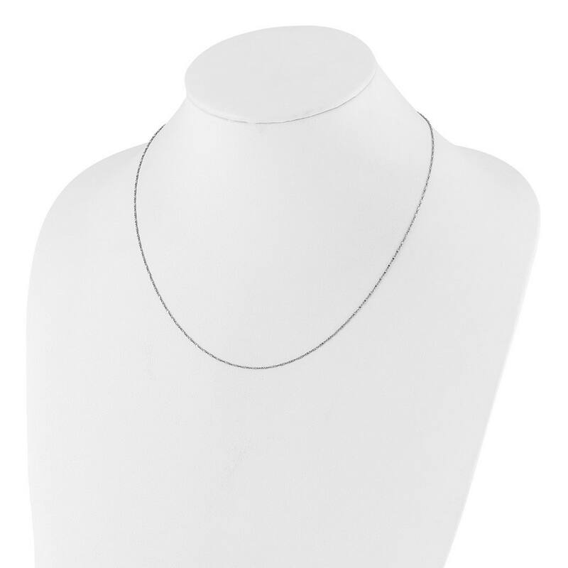 Curata 925 Sterling Silver Italian 22" 0.95 Twisted Adjustable Sparkle Chain Necklace