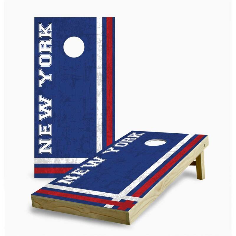 New York Giants Multi Stripe Cornhole Game (Choose Wraps or Boards) - 2x4 Boards (24" x 48") - Include Edge Lights