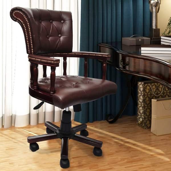 Vidaxl Chesterfield Captain S Swivel Office Chair Brown Vidaxl Chesterfield Captain S Swivel Office Chair Brown