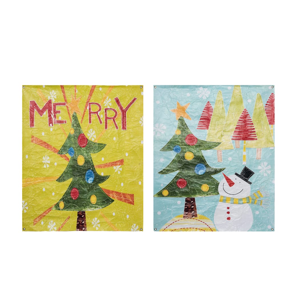 Transpac Paper Art Decor Set of 2 Christmas Home Decorations