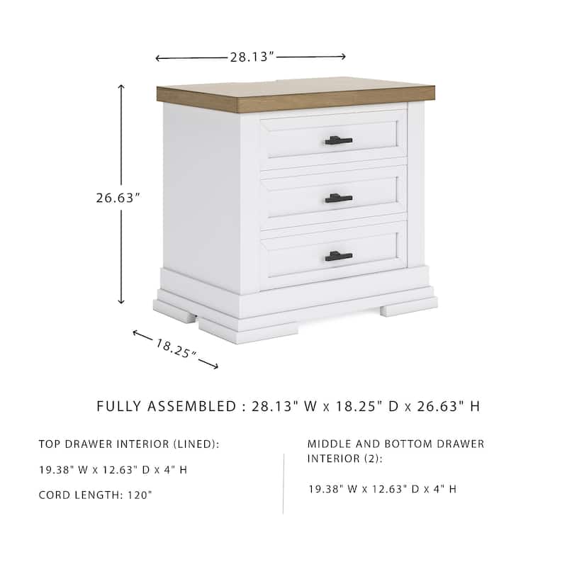 Signature Design by Ashley Ashbryn White/Natural Nightstand