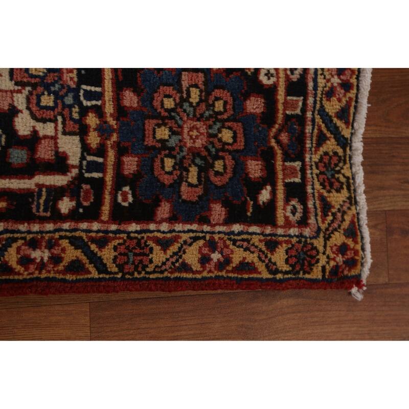 Vintage Vegetable Dye Persian Heriz Area Rug Hand-knotted Wool Carpet - 9'9" x 13'1"