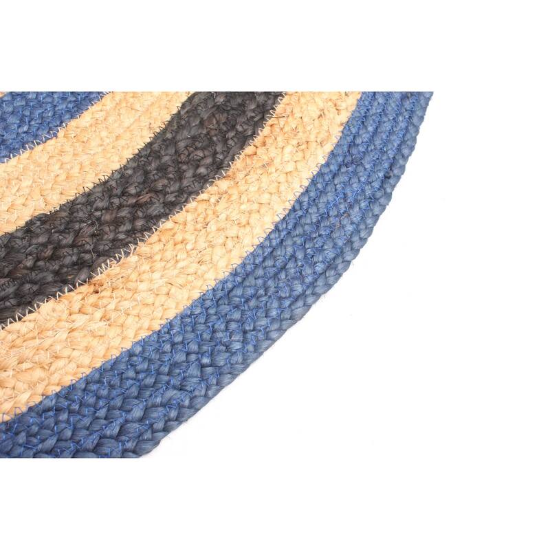 ECARPETGALLERY Braided Weave Palas Denizli Tan Jute Rug - 3'4 x 3'4