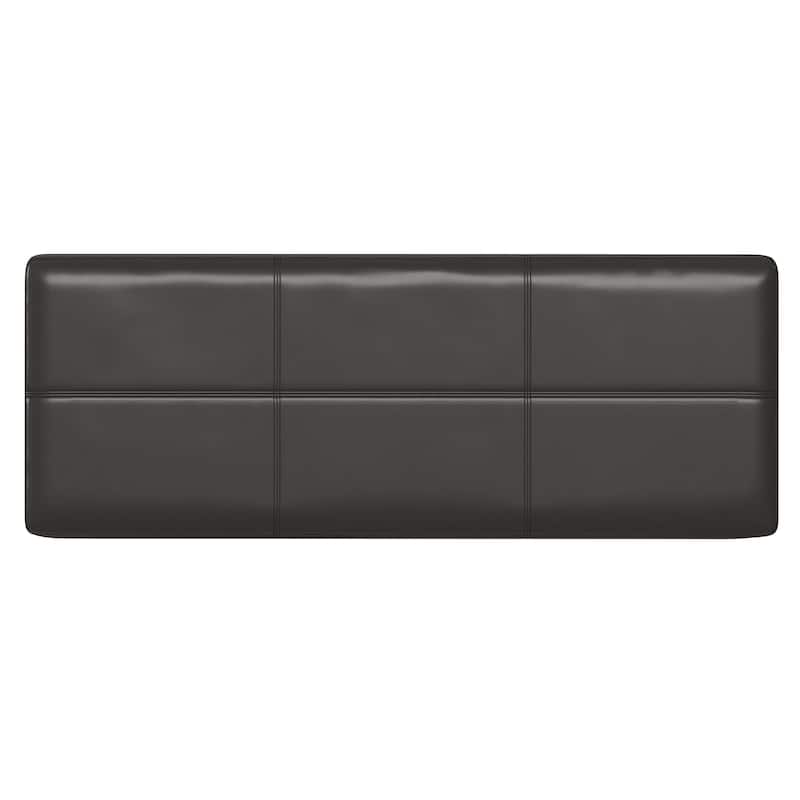 WYNDENHALL Halsey 48 inch Wide Contemporary Rectangle Ottoman Bench in Faux Leather