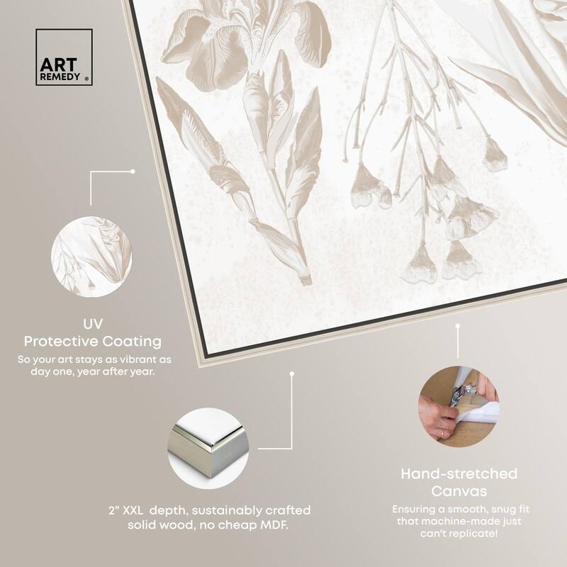 White Pressed Flora Canvas by Art Remedy