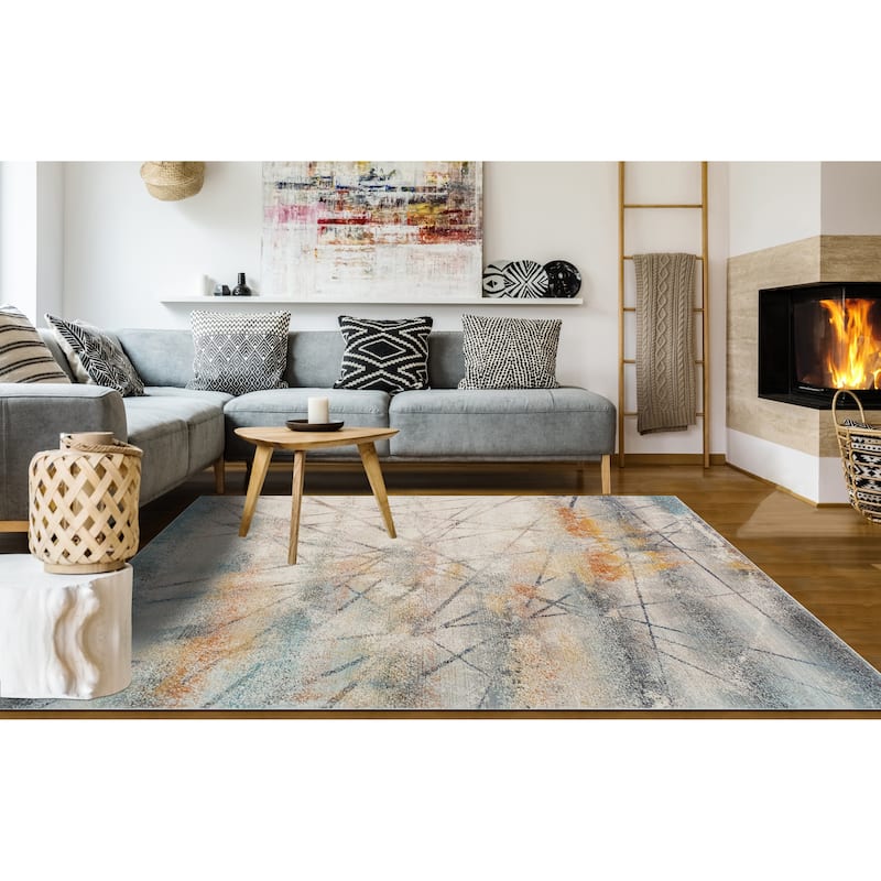Noori Rug Webster Low Pile Area Rug - 10'0" x 14'0" - Ivory/Rust