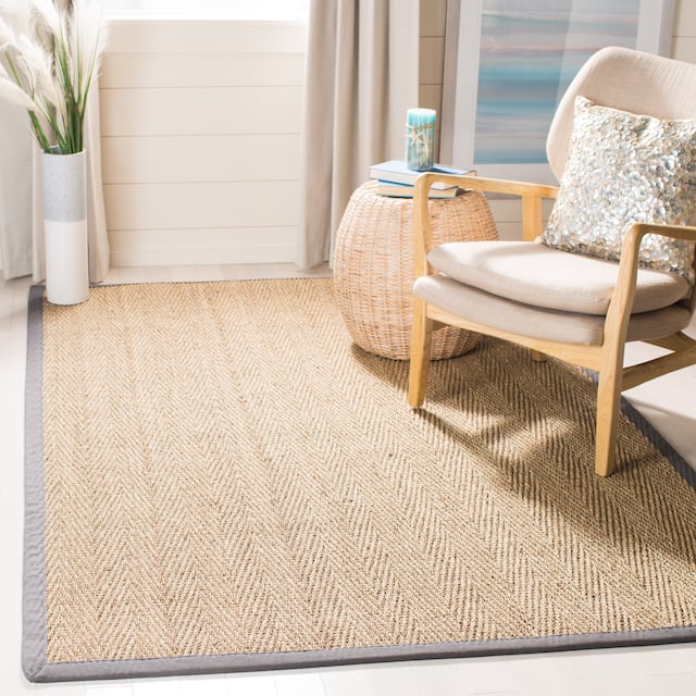 SAFAVIEH Natural Fiber Oceana Herringbone Seagrass Rug