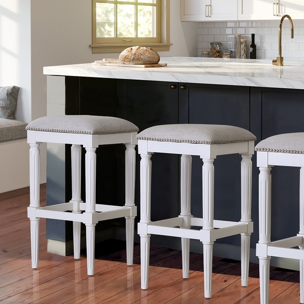 Manchester Solid Wood Square Upholstered Seat Bar Stool On Sale Bed Bath Beyond 38285832