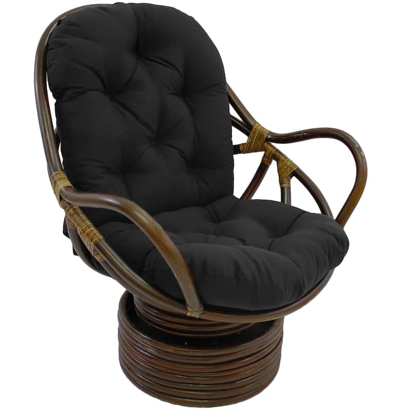 48-inch by 24-inch Twill Indoor Seat/Back Rocker Cushion (Cushion Only) - 48 x 24 - Black