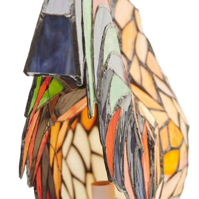 The Gray Barn Tara Multicolor Resin 15.5-inch Rooster Stained Glass Accent Lamp - 12.5"L x 7.0"W x 15"H